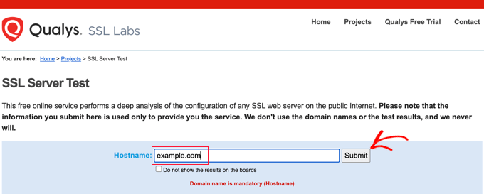 Scansione del tuo sito web con il test del server SSL di Qualys SSL Labs Scanning Your Website With Qualys SSL Labs SSL Server Test