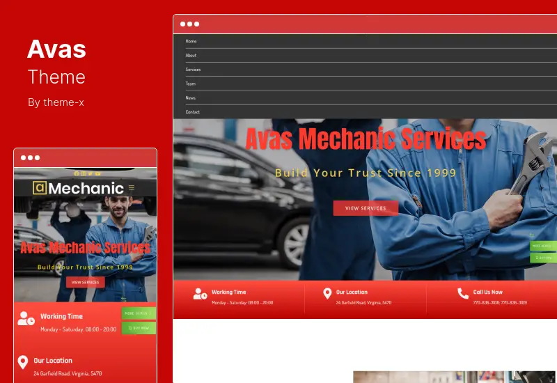 موضوع Avas - سمة WordPress Elementor
