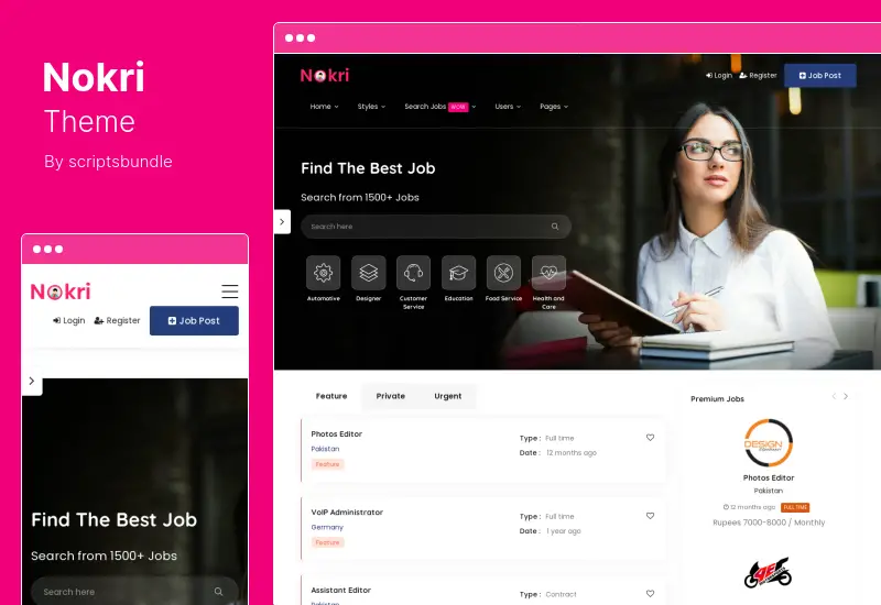 Tema Nokri - Tema WordPress della bacheca di lavoro