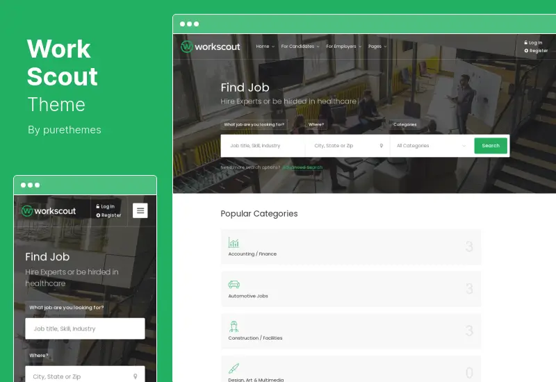 Tema WorkScout - Tema WordPress della bacheca di lavoro
