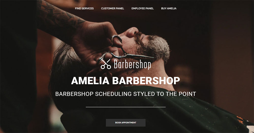 site de réservation de barbier amelia démo