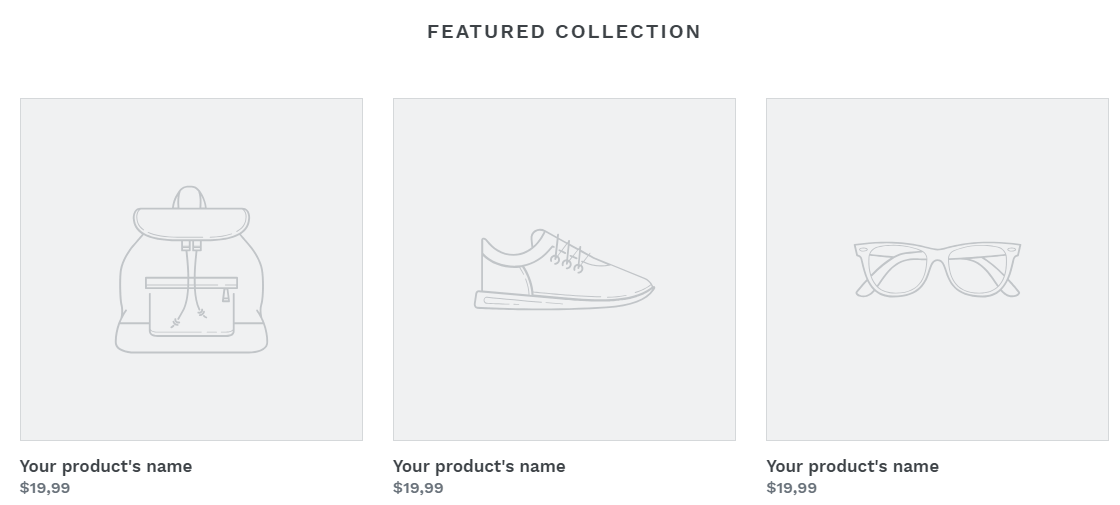 Das Standarddesign von Shopify.