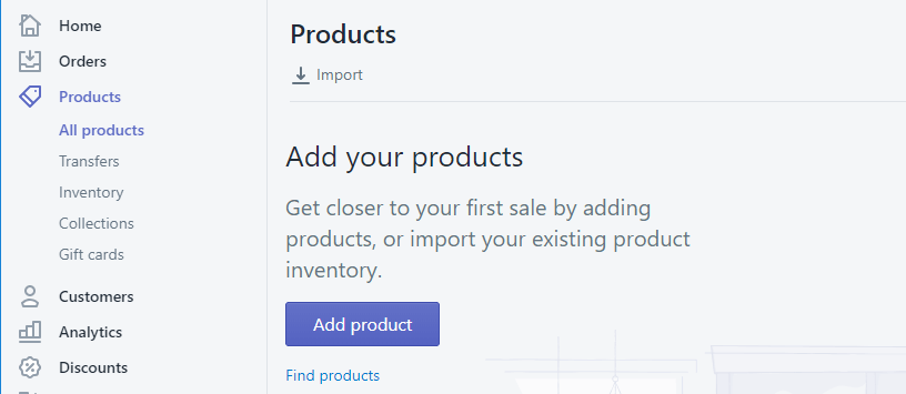 Hinzufügen eines neuen Produkts.