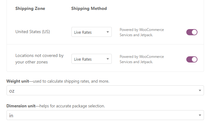 Konfigurieren Sie Ihre Versandoptionen.