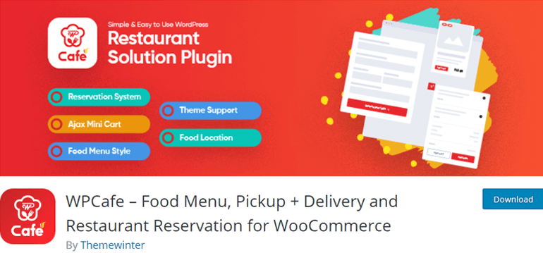 WordPress için WPCafe En İyi Restoran Menüsü eklentisi