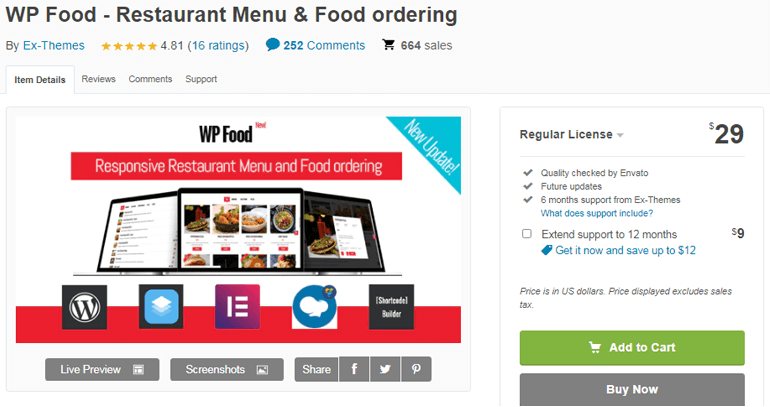 WP Food Pro En İyi WordPress Restoran Menüsü ve Yemek Siparişi Eklentisi