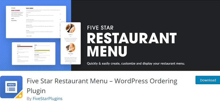 Beş Yıldızlı Restoran Menü Eklentisi