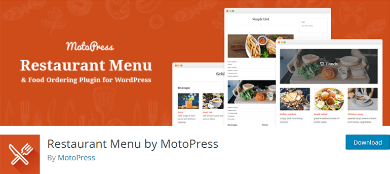 MotoPress Restoran Menüsü WordPress için En İyi Restoran Menüsü Eklentisi