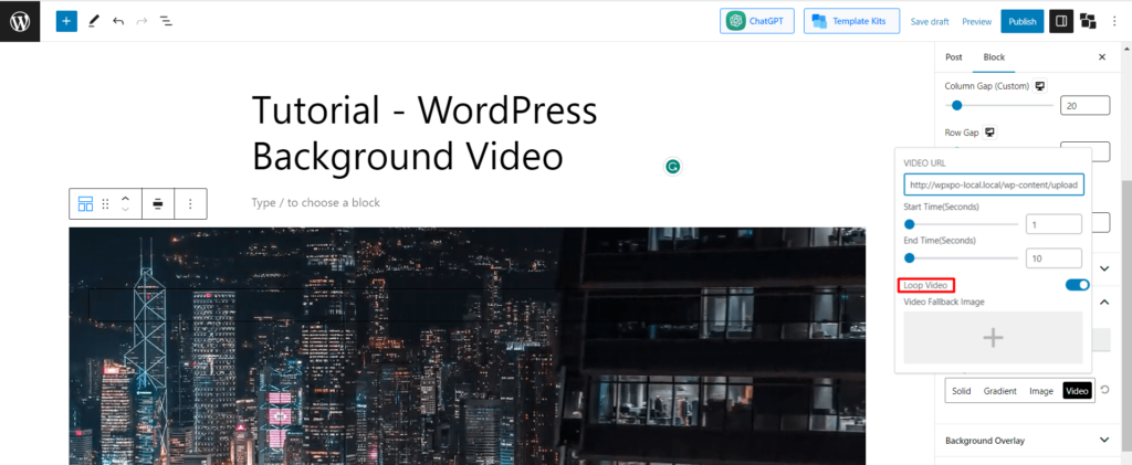 فيديو خلفية ووردبريس: أضفه بطريقتين مختلفتين 17 enable video loop