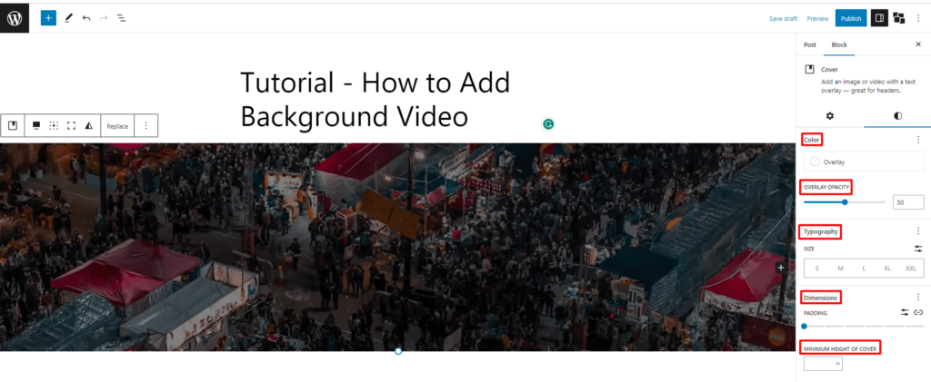 فيديو خلفية ووردبريس: أضفه بطريقتين مختلفتين 7 style the video