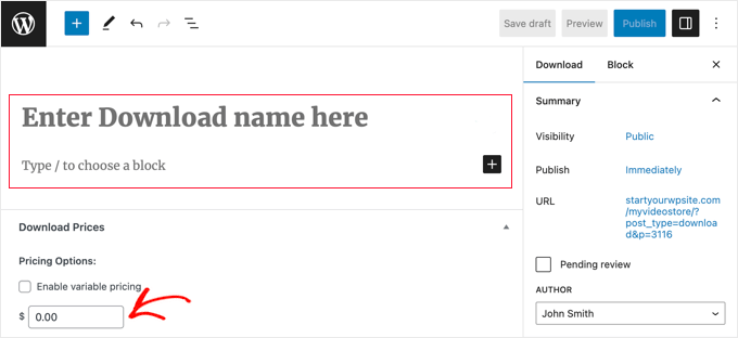 Adicionando preço fixo a um produto para download Adding Fixed Pricing to a Downloadable Product