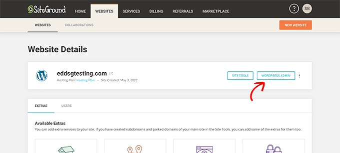 SiteGroud Login no WordPress SiteGroud Login to WordPress
