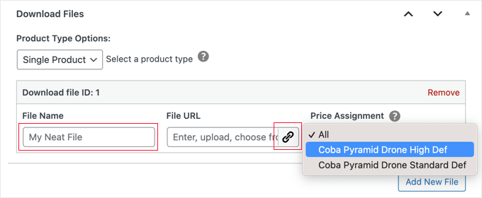 Adicionando arquivos a um único produto com preços variáveis Adding Files to a Single Product With Variable Pricing