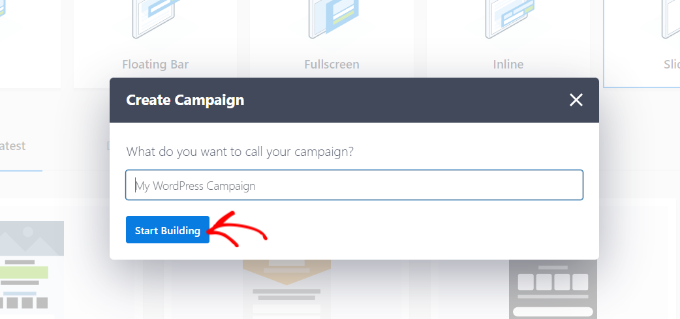 Варианты кампании Enter a name for new campaign