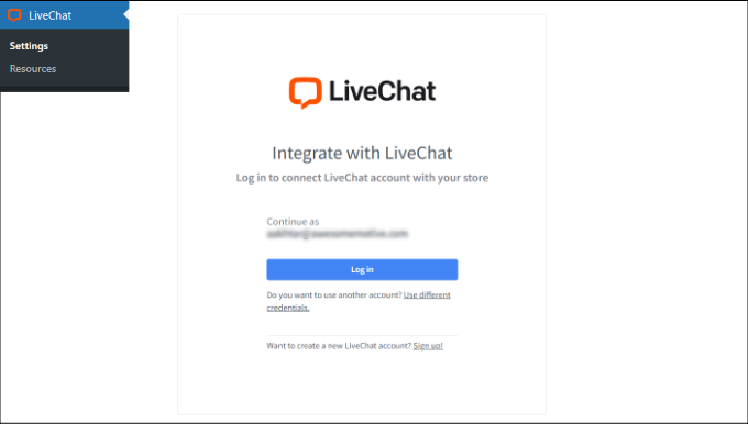 Подключите Live Chat к вашему сайту WordPress Login to LiveChat in WordPress