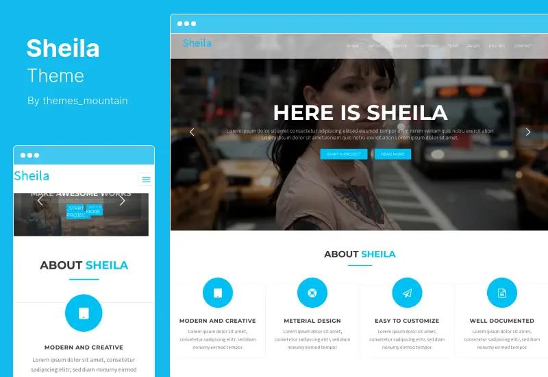 Tema Sheila - Tema de WordPress para agencias de diseño de materiales