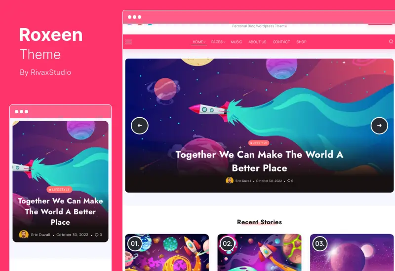Roxeen テーマ - 個人用軽量 WordPress テーマ