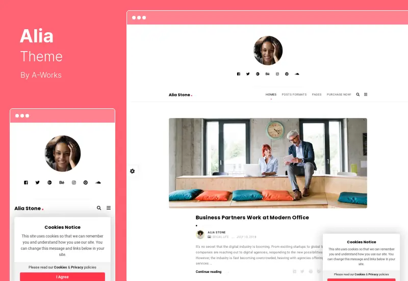 Alia テーマ - 最小限の個人ブログ WordPress テーマ