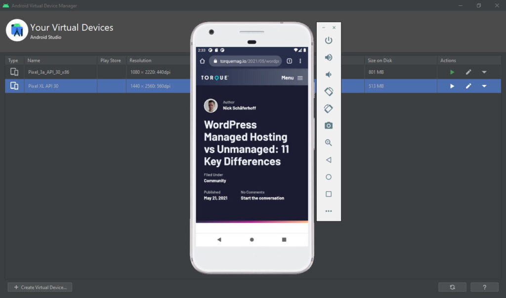 perangkat seluler virtual android sdk