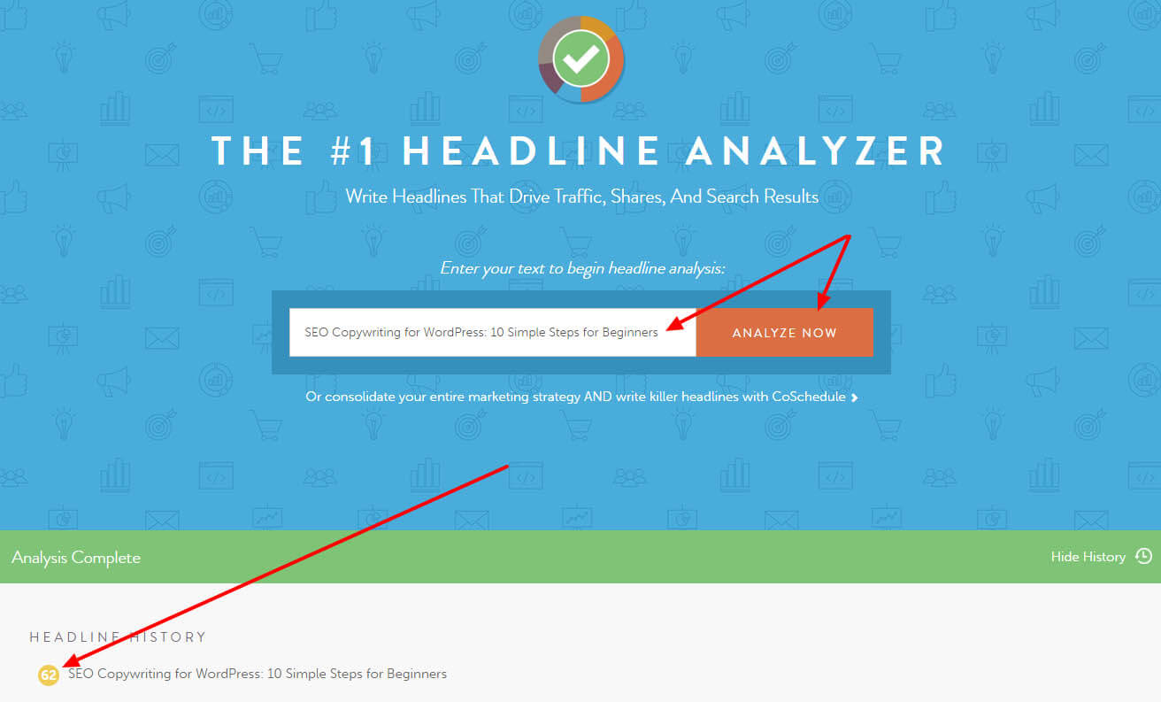 Bessere Schlagzeilen schreiben Kostenloser Schlagzeilen-Analysator von CoSchedule