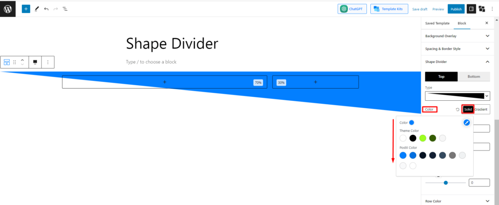 WordPress Shape Divider: セクションを分割する技術をマスターする 11 choose desired color