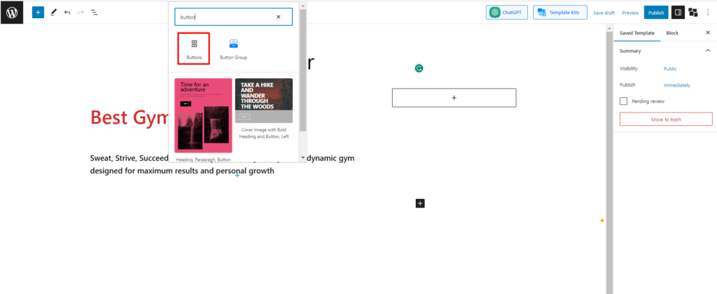 WordPress Shape Divider: セクションを分割する技術をマスターする 19 add button block