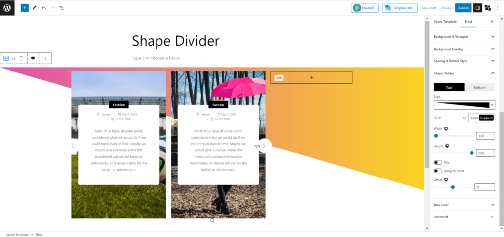WordPress Shape Divider: セクションを分割する技術をマスターする 15 disable bring to front option