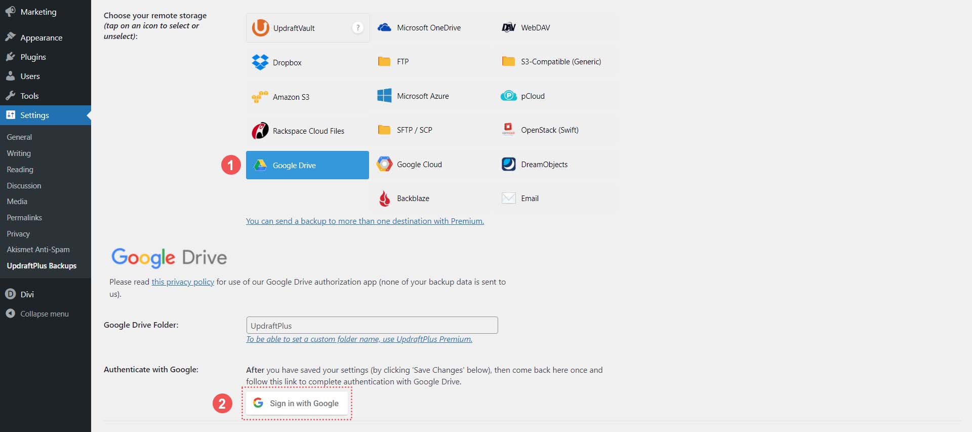 Sauvegarder votre site Web avec Google Drive