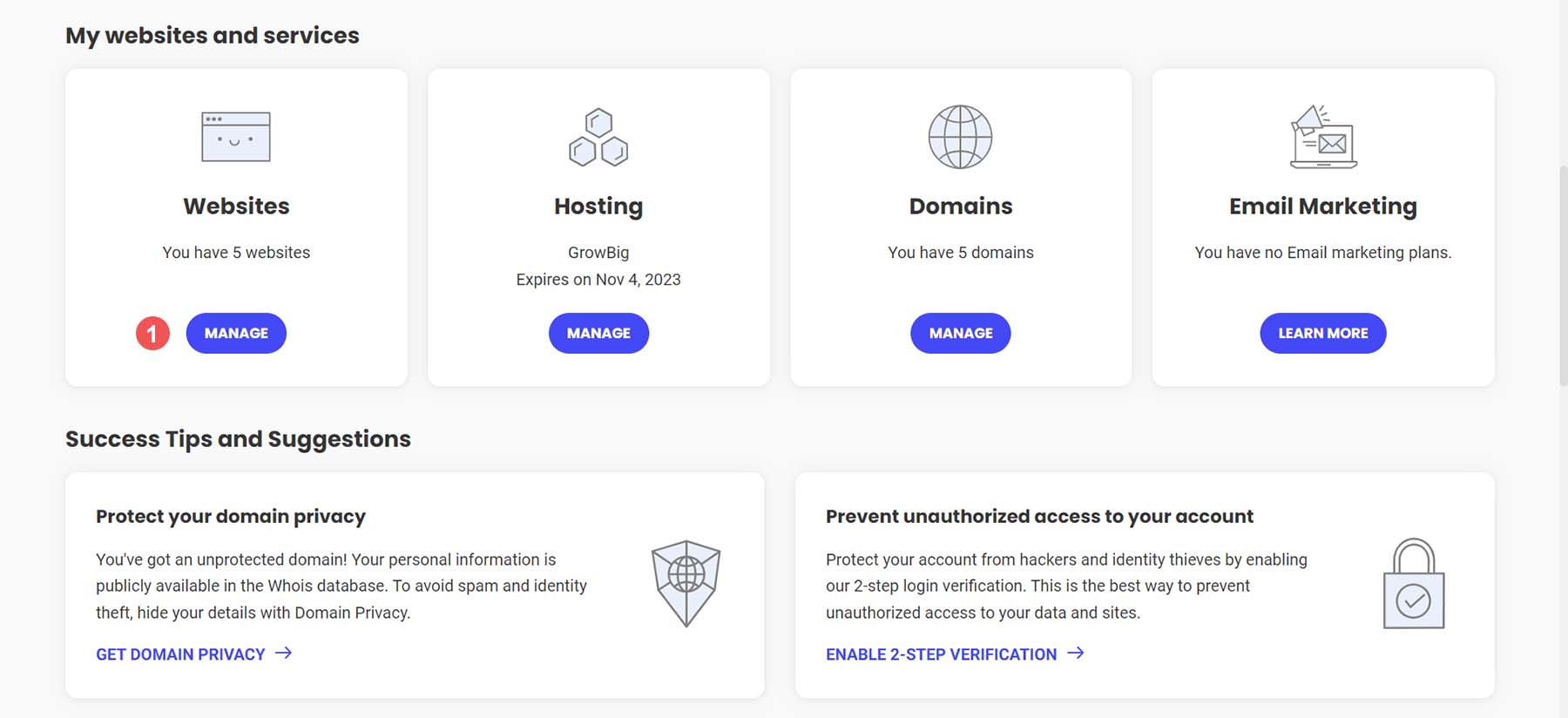 Gérez vos sites Web avec Siteground