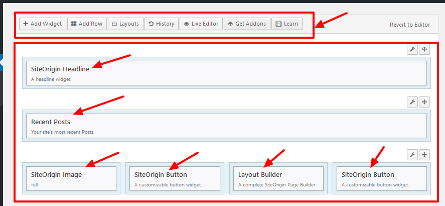 SiteOrigin 的页面构建器编辑器