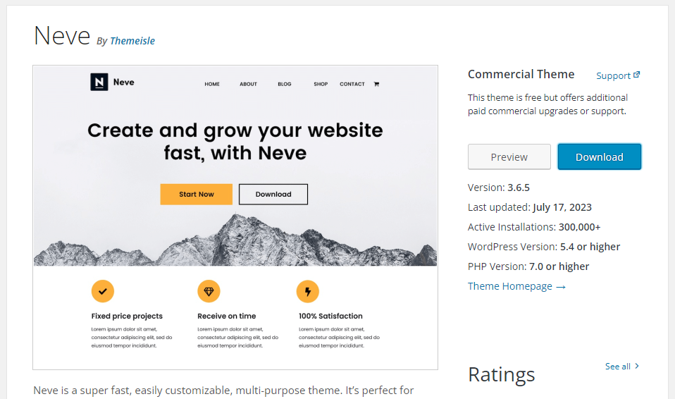 Neve - альтернативы generatepress