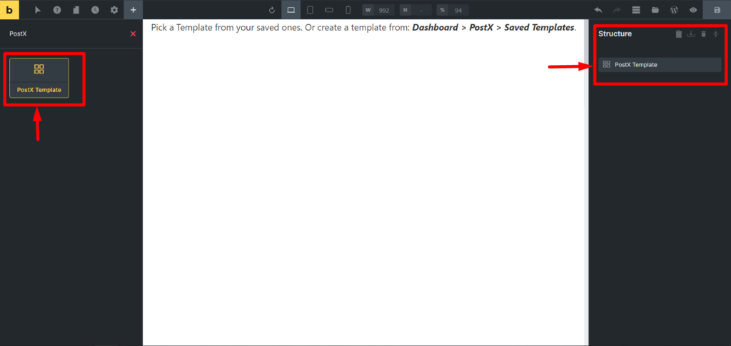 تقديم تكامل PostX Bricks Builder 10 Adding PostX Template in Bricks