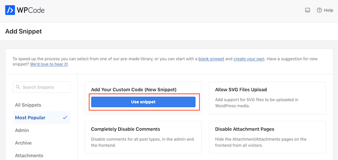 Добавление пользовательских сниппетов в WordPress Adding custom snippets to WordPress