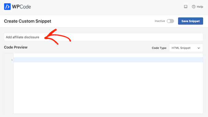 Добавление заголовка к пользовательскому фрагменту кода WPcode Adding a title to a WPCode custom code snippet