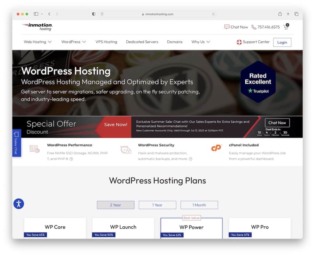 inmotion 托管 WordPress 托管 加拿大