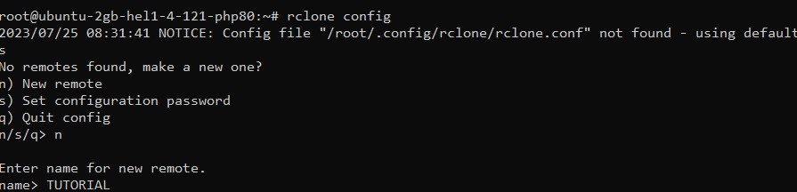 Ejecutar comando Rclone