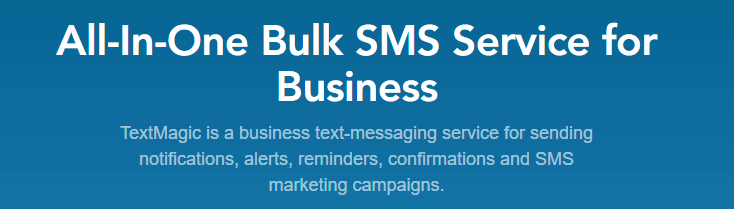 La home page di TextMagic.