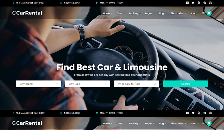 2023 年 14 个最佳汽车租赁 WordPress 主题 3 grand car rental 15