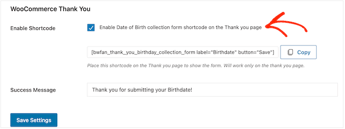 Obtener la fecha de nacimiento del cliente usando shortcode Getting the customer's date of birth using shortcode
