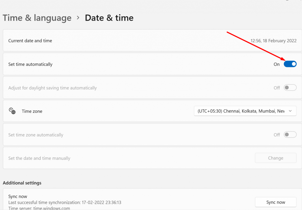 修复 NET::ERR_CERT_DATE_INVALID 错误 11 的 12 种最佳方法 Date and time settings in Windows 11