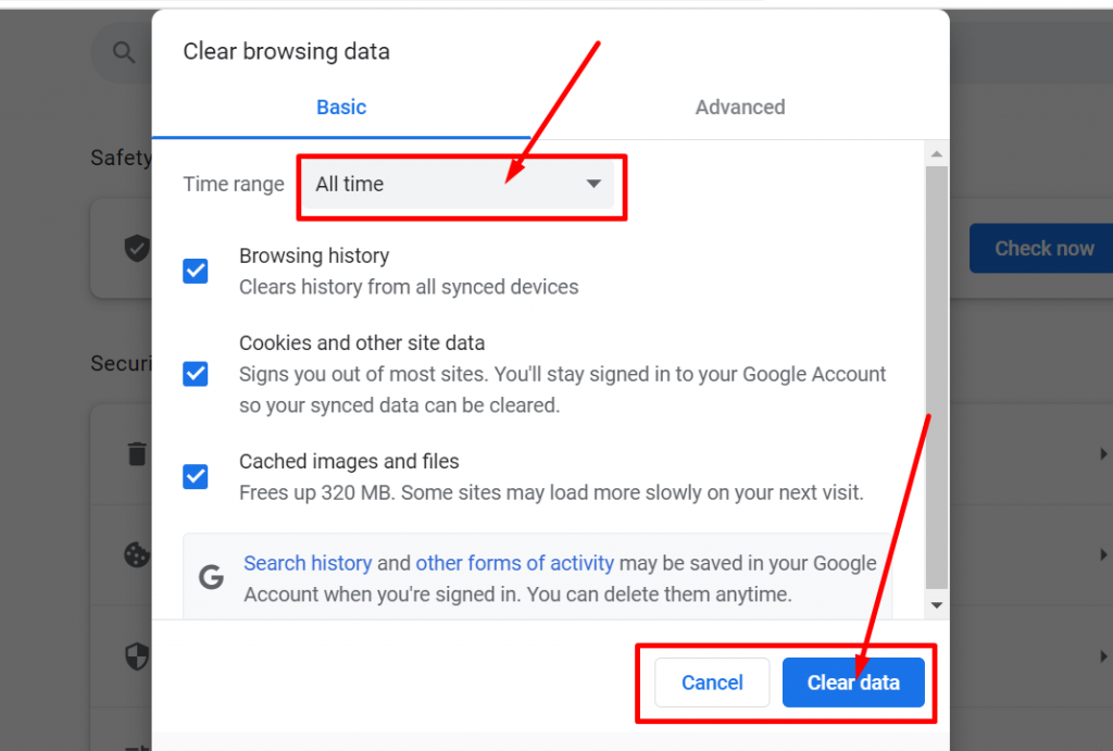 修复 NET::ERR_CERT_DATE_INVALID 错误 17 的 12 种最佳方法 Clearing chrome browser cookies and cache memory