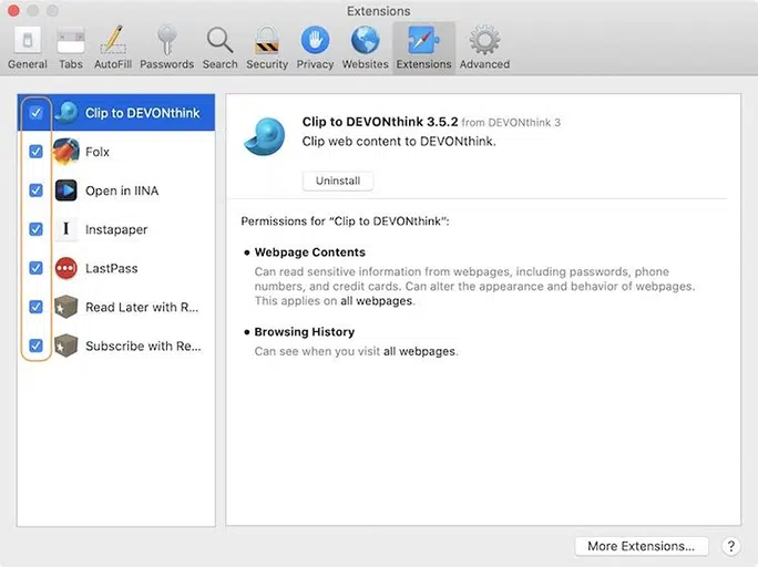 Cum să remediați eroarea HTTP 494 în Windows și Mac? 7 Disable Safari Extensions