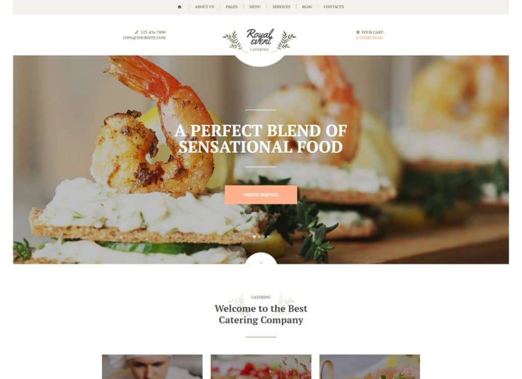 Royal Event – WordPress-Theme für Hochzeitsplaner und Catering-Unternehmen