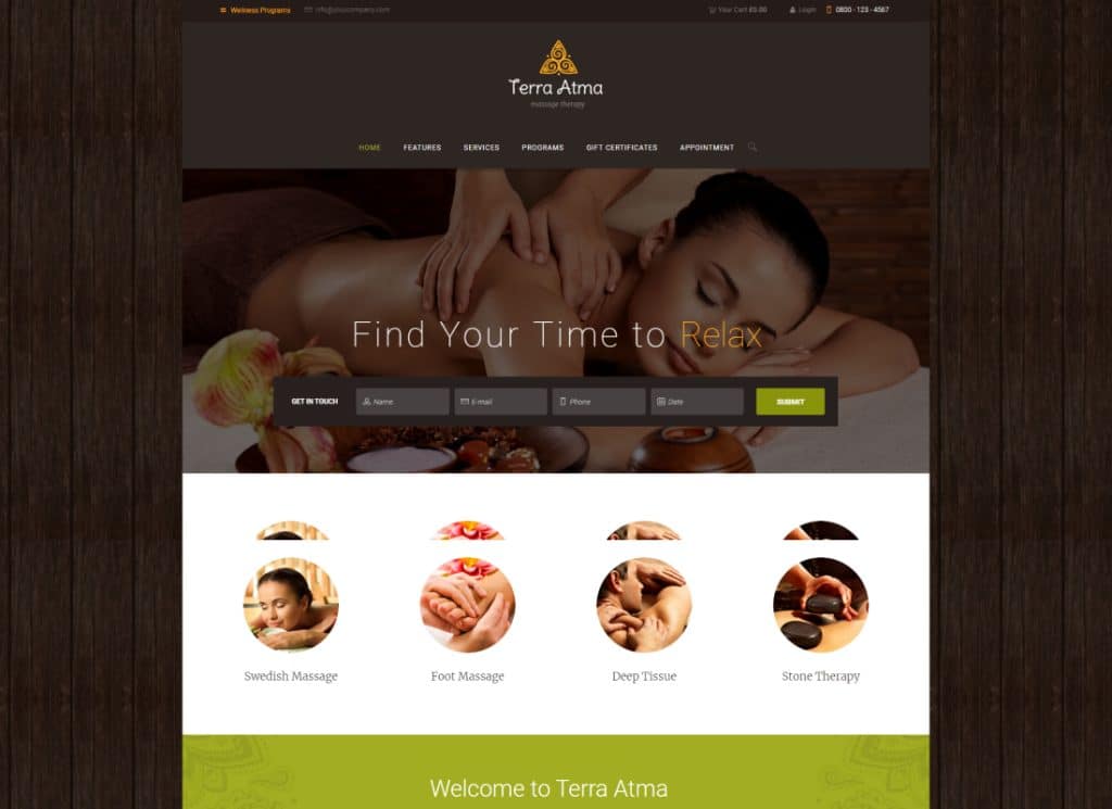 Terra Atma – Spa- und Massagesalon-Wellness-WordPress-Theme