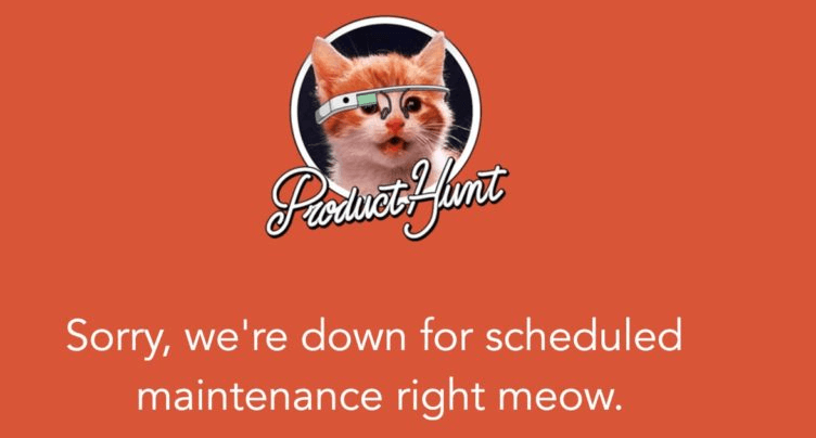 網站維護頁面的示例。