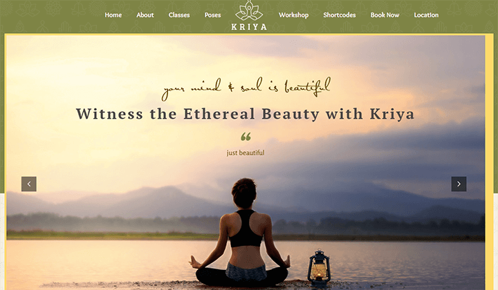 17 migliori temi WordPress per istruttori di yoga 2023 9 kriya 123