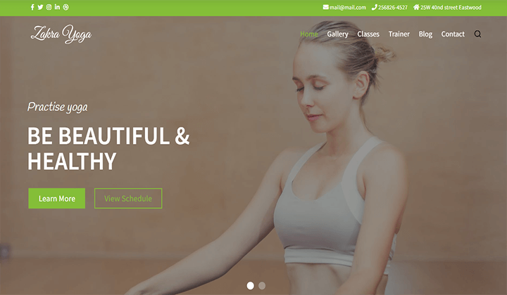 17 migliori temi WordPress per istruttori di yoga 2023 7 zakra yoga 123