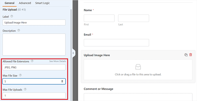 Configurați setările de câmp Configure field settings