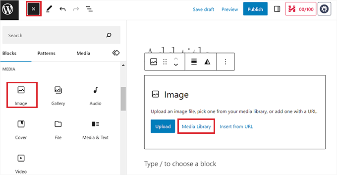 Adăugați bloc de imagini la postare Add image block to the post