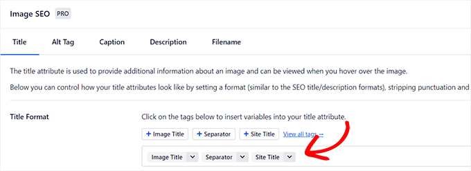 Adăugați etichete inteligente pentru a configura SEO pentru titlu Add smart tags to configure title SEO